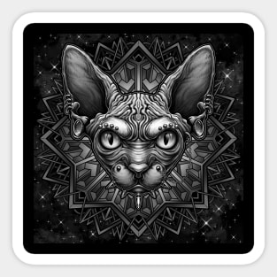 Punk sphynx cat Sticker